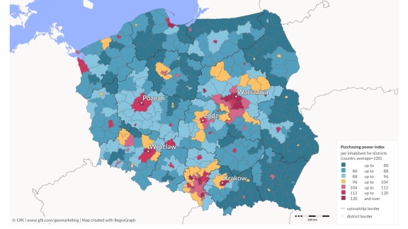 Badanie GfK: w Polsce pogłębiają się regionalne dysproporcje w sile nabywczej