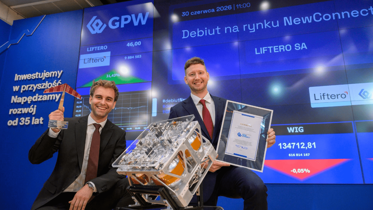 Kosmiczny rajd na NewConnect. Polska spółka Liftero debiutuje z 43-procentowym wzrostem